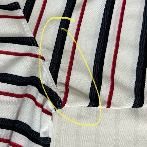 Nike Golf Dri-Fit White Red Black Striped Polo Short Sleeve Shirt XL Q1 - Picture 8 of 13